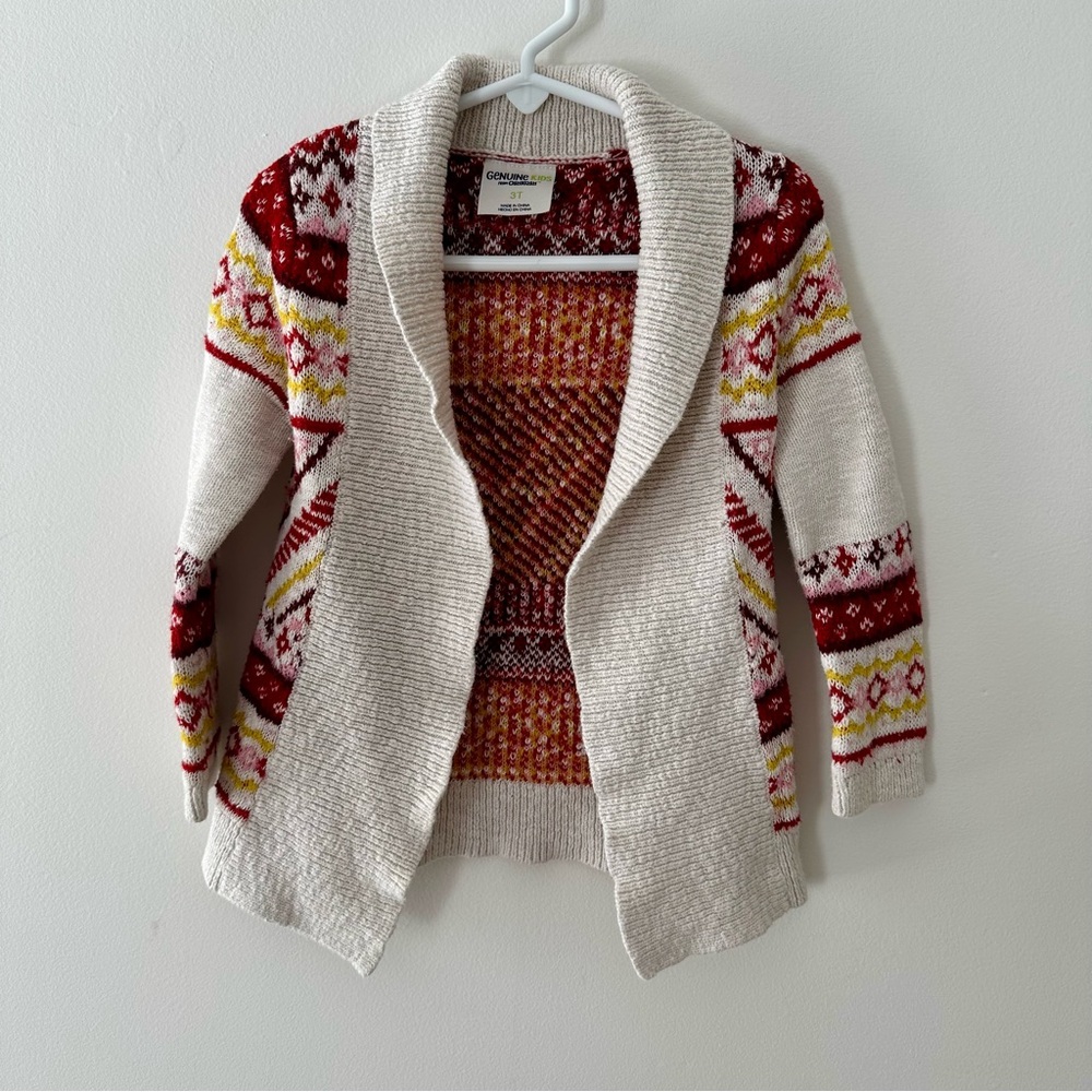 Genuine Kids Oshkosh Open Front Sweater Cardigan Size 3T